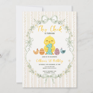 Bow This Chicks is turning ONE Easter Birthday Invitation