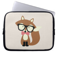 Bow Tie and Glasses Hipster Brown Fox