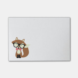 Bow Tie and Glasses Hipster Brown Fox Post-it Notes