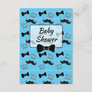 Bow Tie and Moustache Baby Shower Invitation