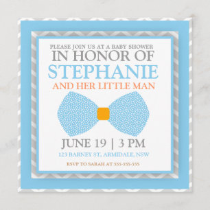 Bow tie baby boy shower invites