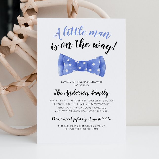 Bow Tie Baby Shower By Mail Long Distance Invitation (Creator Uploaded)