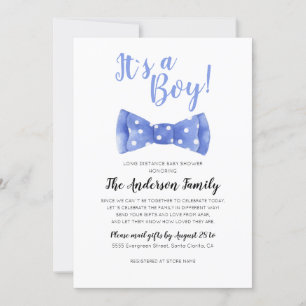 Bow Tie Baby Shower By Mail Long Distance Invitation