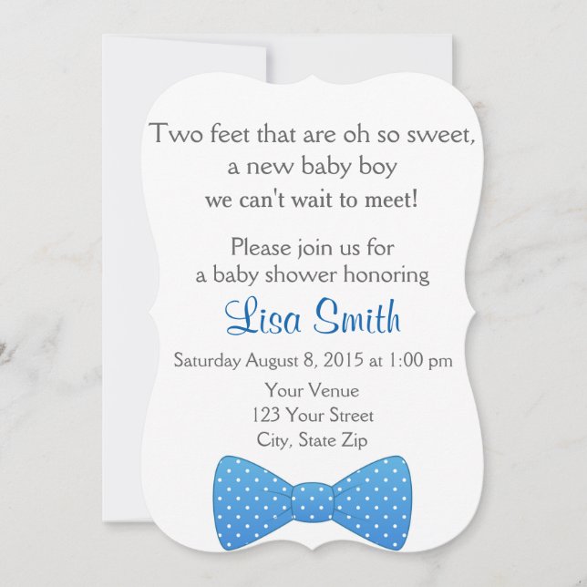 Bow Tie Baby Shower Invitation (Front)