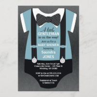 Bow Tie Baby Shower Invitation, Suspender Invite