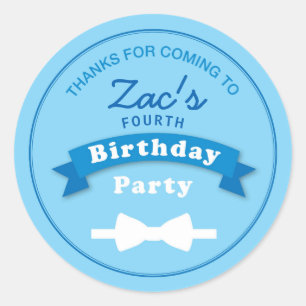 Bow Tie Birthday Party Thank you Sticker