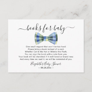 Bow tie Books for baby Baby Shower Enclosure Card