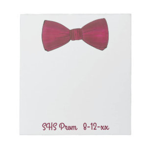 Bow Tie Bowtie Prom Wedding Favour Custom Notepad