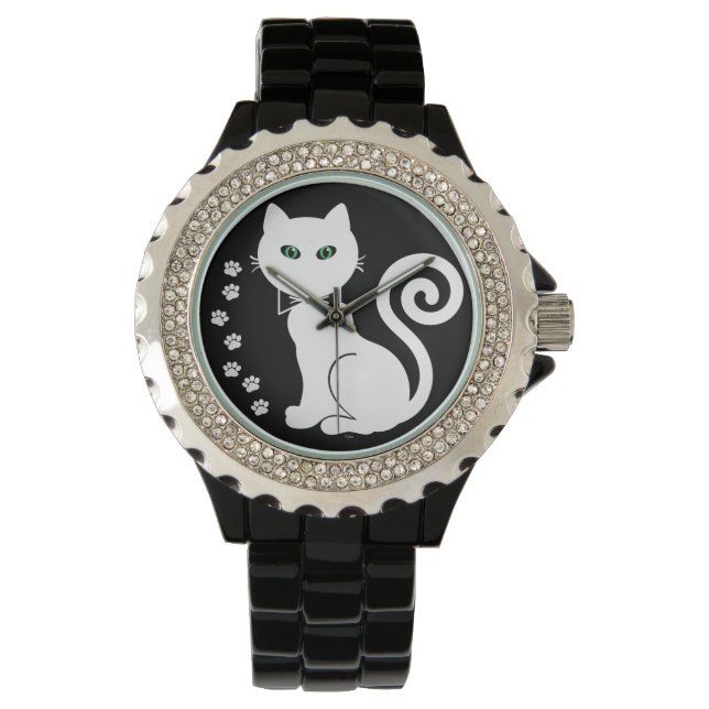 Bow Tie Cat (White) Watch (Front)