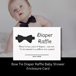 Bow Tie Diaper Raffle Baby Shower Enclosure Card