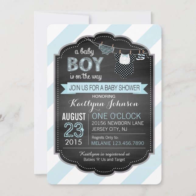 Bow-tie Diapers and Booties Baby Shower Invitation (Front)
