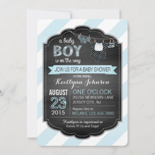 Bow-tie Diapers and Booties Baby Shower Invitation