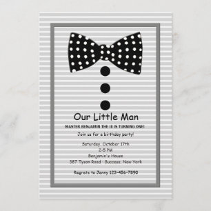 Bow Tie Identity Grey Invitation