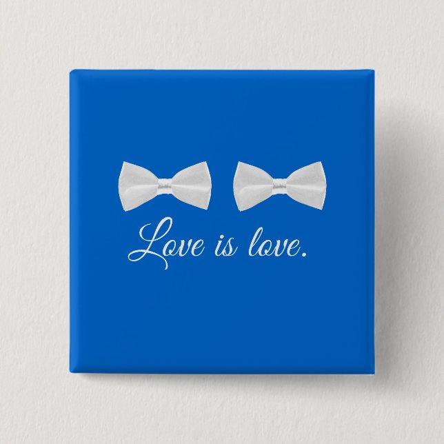 BOW TIE LOVE -.png 15 Cm Square Badge (Front)