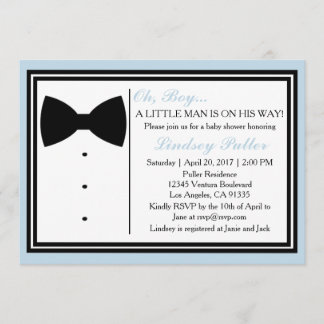 Bow Tie Oh Boy Baby shower Invitation