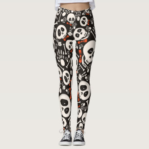 Bow Tie Skull Leggings