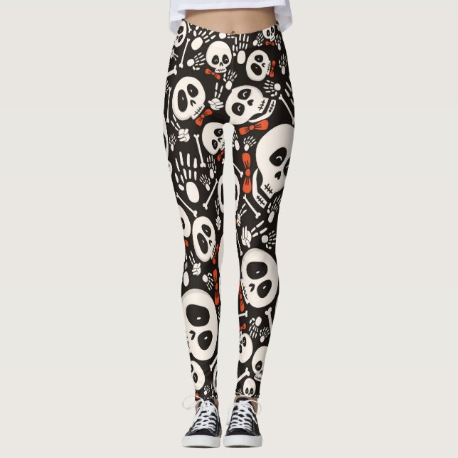 Bow Tie Skull Leggings (Front)