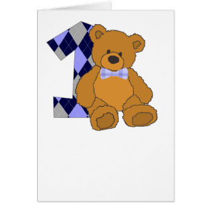Bow Tie Teddy Bear with Number 1