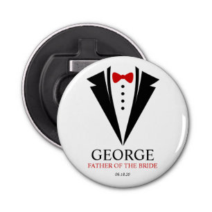 Bow Tie Tuxedo "Father of the Bride" Personalised Bottle Opener