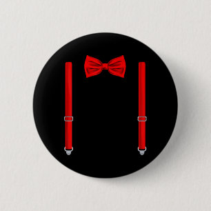Bow Tie with Braces Wedding and Special Occasions 6 Cm Round Badge