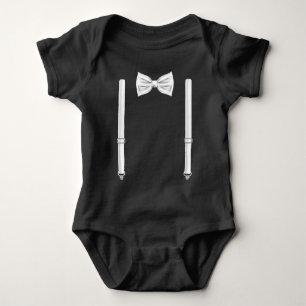 Bow Tie With Suspenders - Bowtie For Weddings Baby Bodysuit