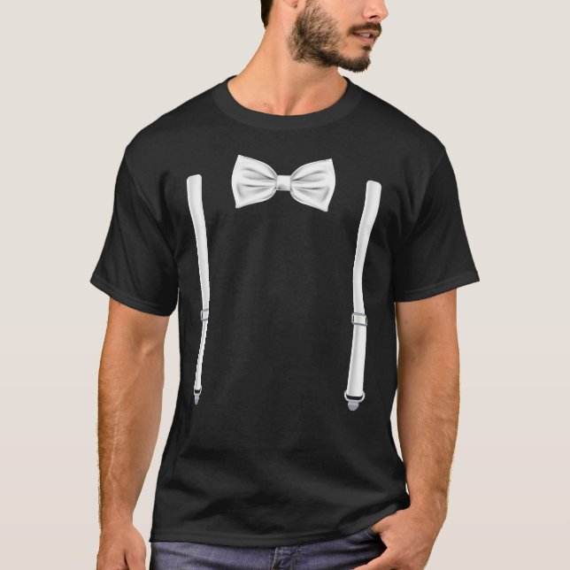 Bow Tie With Suspenders - Bowtie For Weddings T-Shirt (Front)