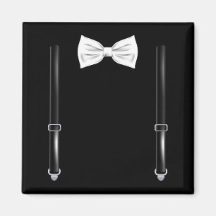 Bow Tie With Suspenders Funny Wedding And Special  Magnet