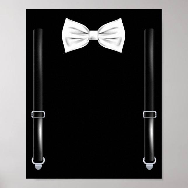 Bow Tie With Suspenders Funny Wedding And Special  Poster (Front)