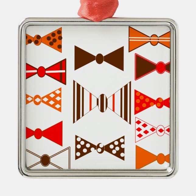 Bow Ties Retro Metal Tree Decoration (Front)