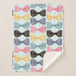 Bow Ties Sherpa Blanket
