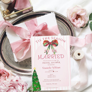 Bow Tis The Season To Be Married Bridal Shower Invitation