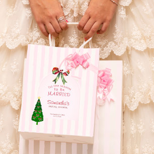 Bow Tis The Season To Be Married Bridal Shower Medium Gift Bag