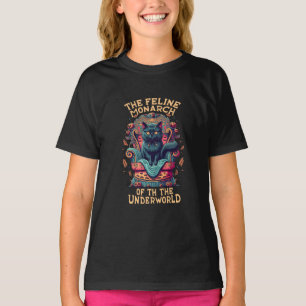 Bow to the Feline Monarch of the Underworld Spooky T-Shirt