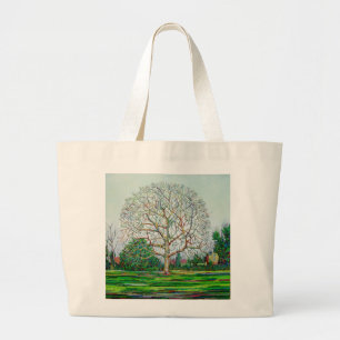 Bow Tree Winter Large Tote Bag