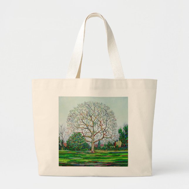 Bow Tree Winter Large Tote Bag (Front)
