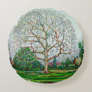 Bow Tree Winter Round Cushion