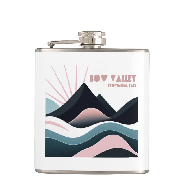 Bow Valley Provincial Park Coloured Hills Hip Flask (Front)