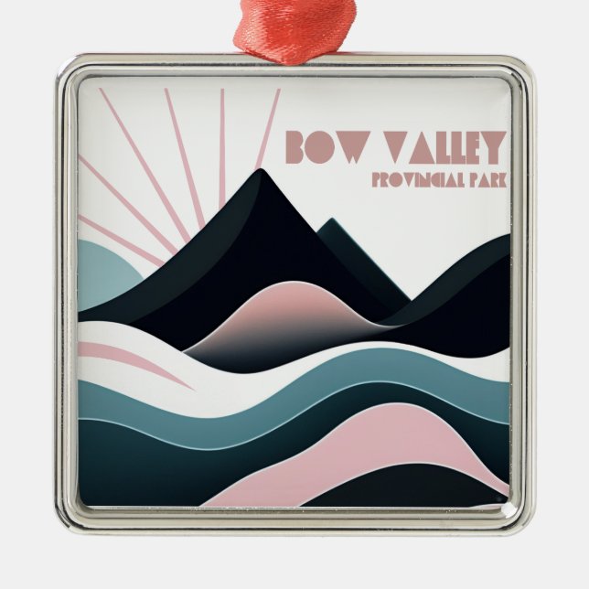 Bow Valley Provincial Park Coloured Hills Metal Tree Decoration (Front)