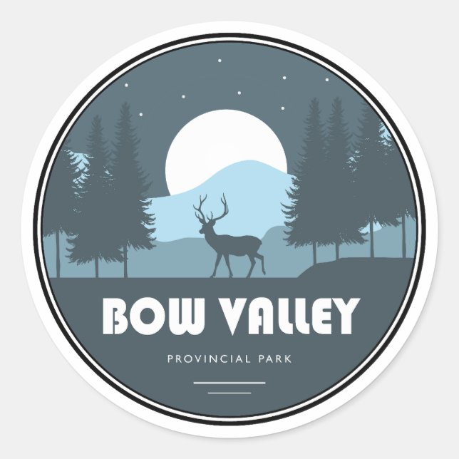 Bow Valley Provincial Park Deer Classic Round Sticker (Front)