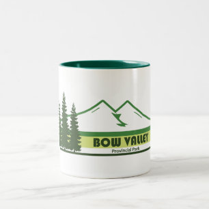 Bow Valley Provincial Park Green Stripes Two-Tone Coffee Mug