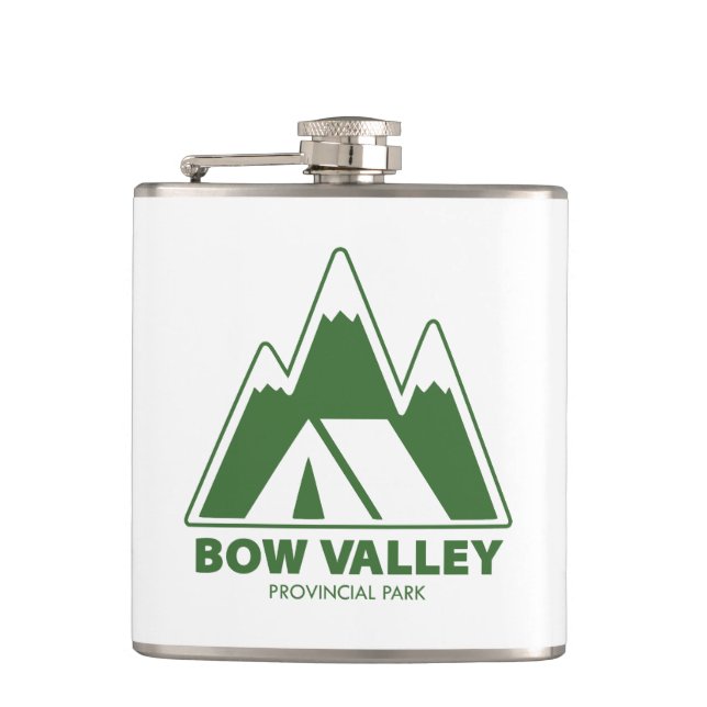 Bow Valley Provincial Park Mountains Camping Hip Flask (Front)