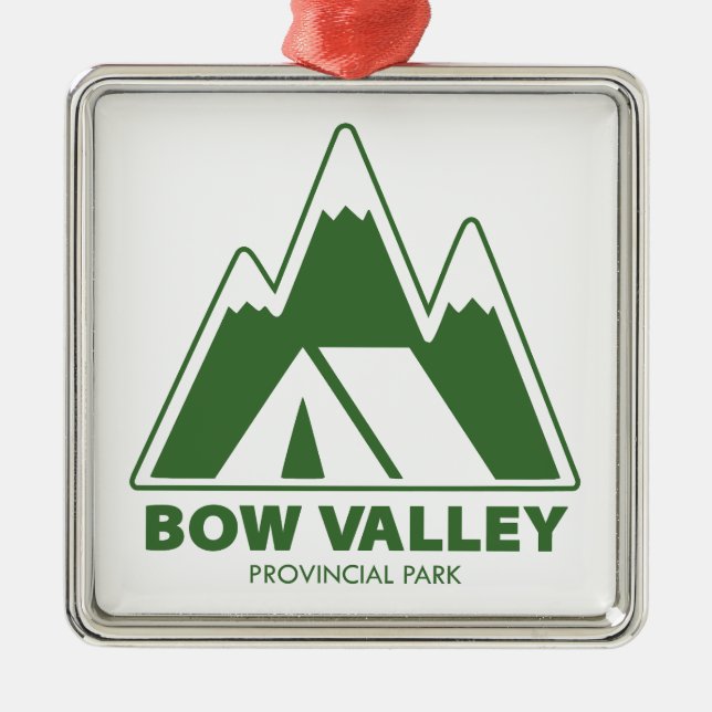 Bow Valley Provincial Park Mountains Camping Metal Tree Decoration (Front)