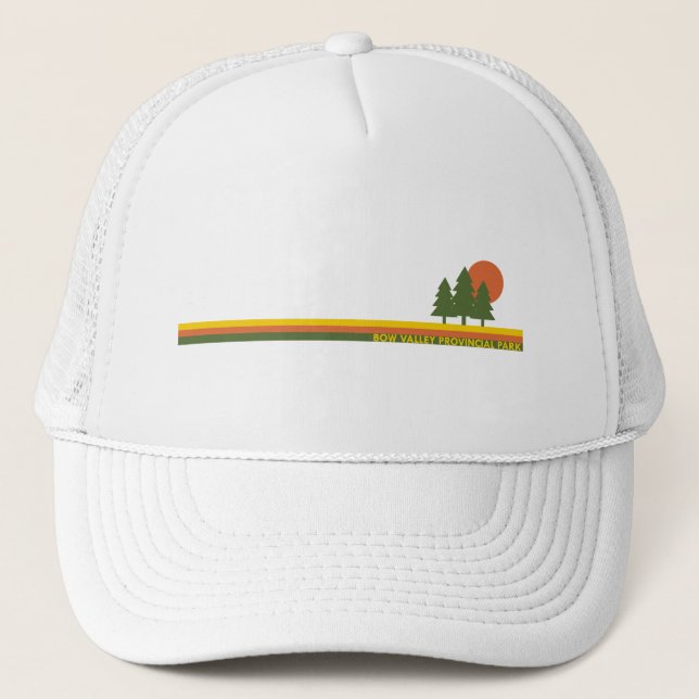 Bow Valley Provincial Park Pine Trees Sun Trucker Hat (Front)