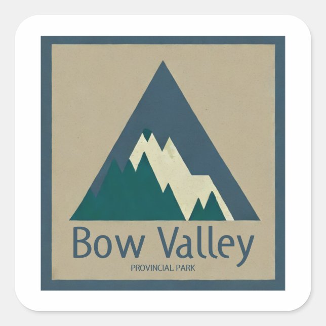Bow Valley Provincial Park Rustic Square Sticker (Front)