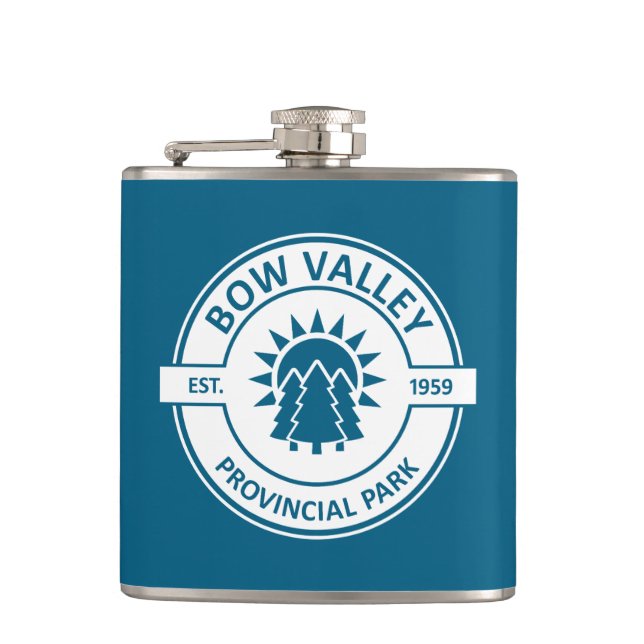 Bow Valley Provincial Park Sun Trees Hip Flask (Front)
