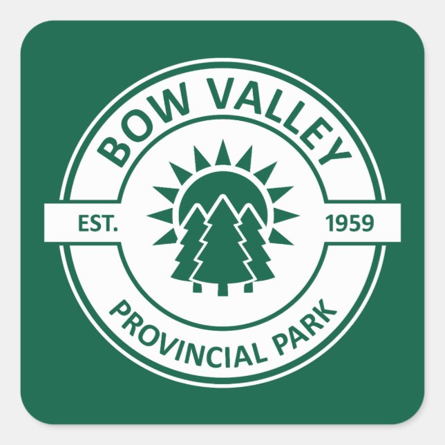 Bow Valley Provincial Park Sun Trees Square Sticker (Front)