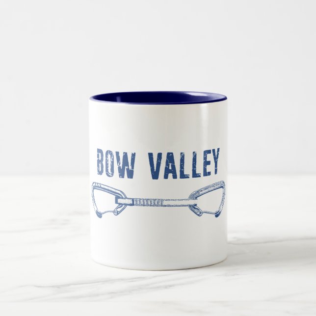 Bow Valley Rock Climbing Quickdraw Two-Tone Coffee Mug (Center)