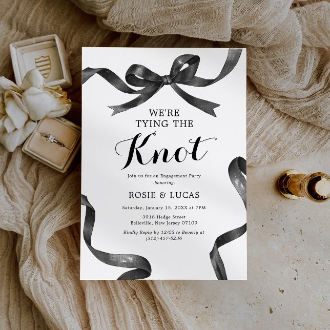 Bow We're Tying The Knot Engagement Party Invitation (Creator Uploaded)