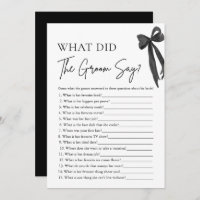 Bow What Did The Groom Say Bridal Shower Game
