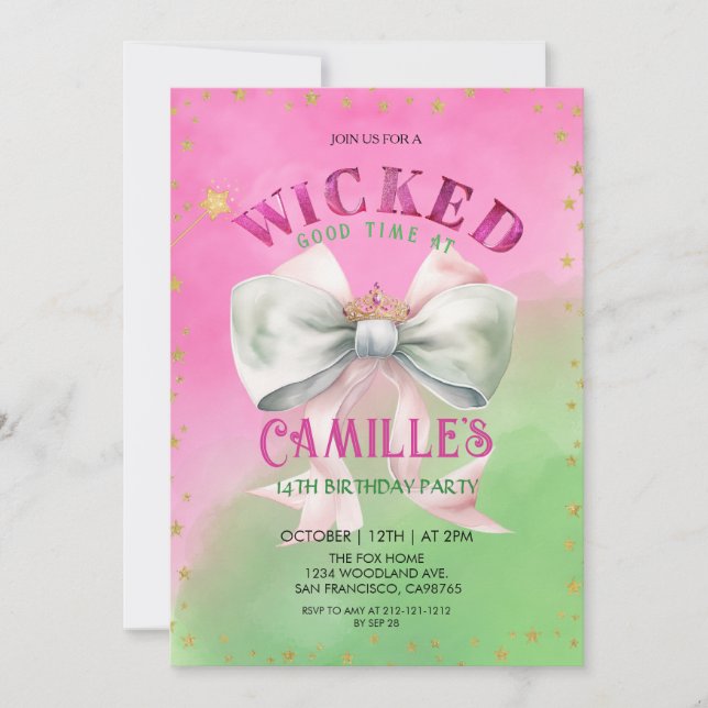 Bow Wicked Birthday Party  Invitation (Front)